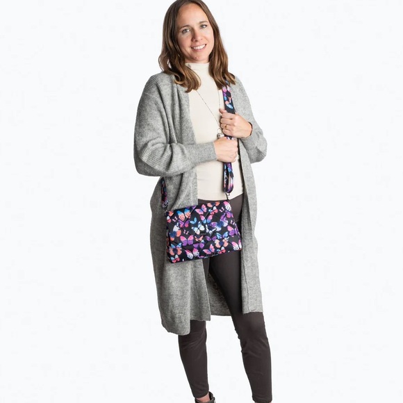 Lug Plie Crossbody Bag in Watercolour Butterflies - Picture 8 of 11